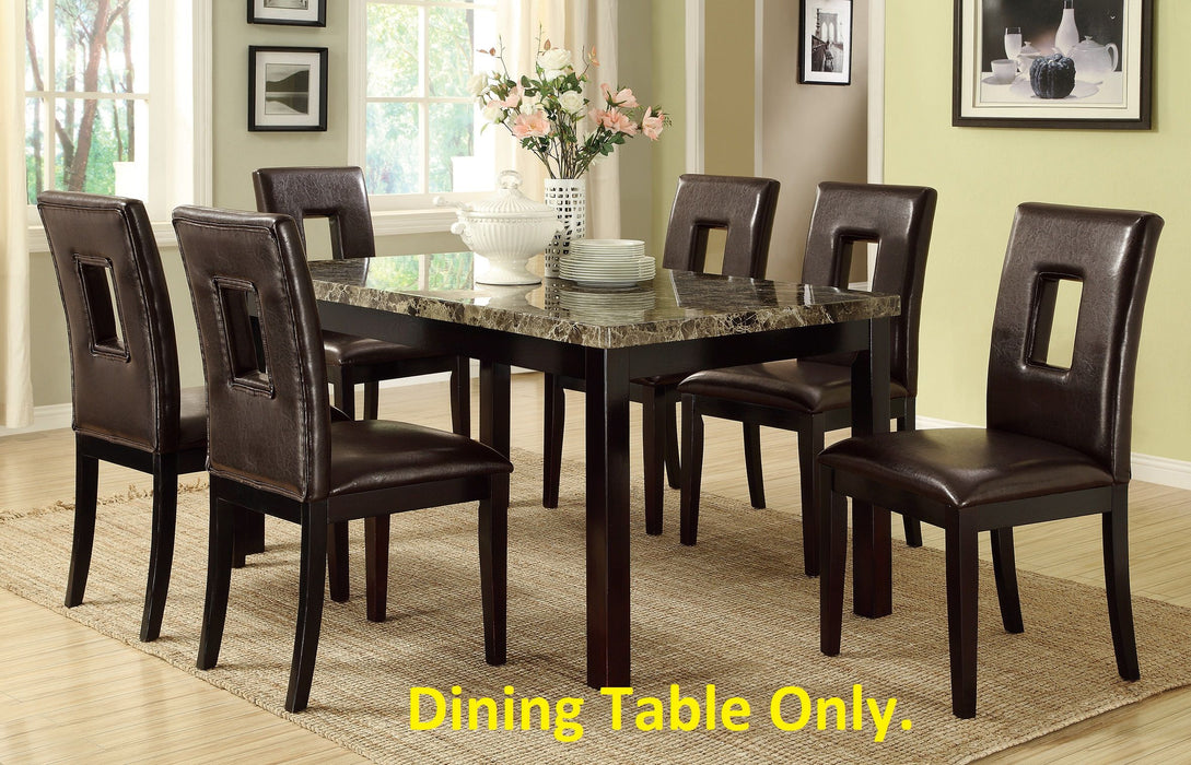 Dining Table Faux Marble Top Birch Veneer Dining Room Furniture 1 Piece Table