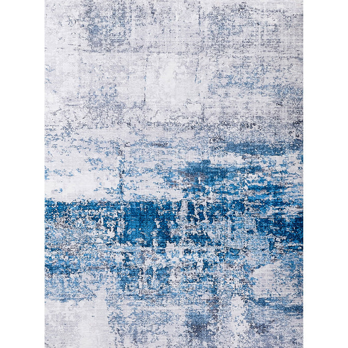 Zara Collection Abstract Design Machine Washable Super Soft Area Rug - Gray / Turquoise