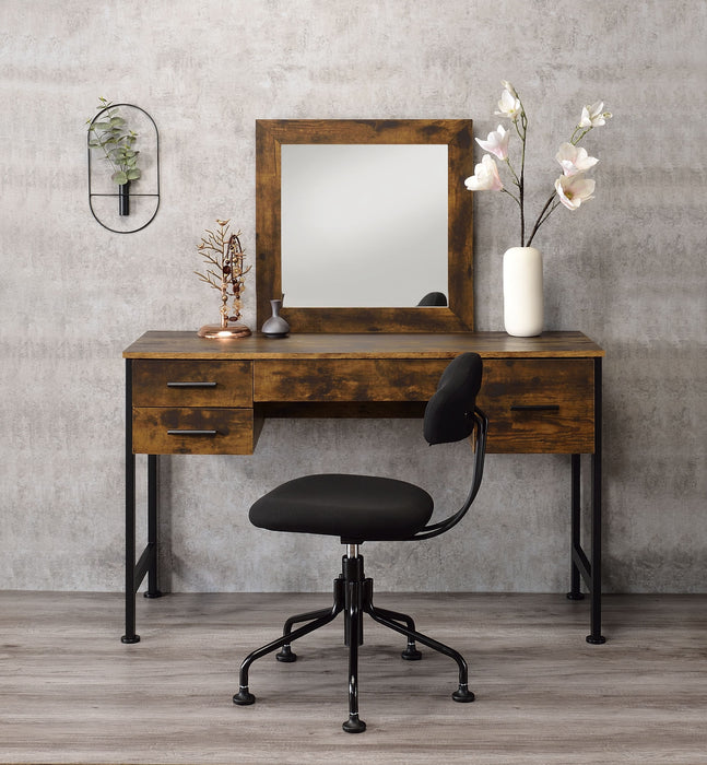 Juvanth - Vanity Desk - Rustic Oak & Black Finish Unique Piece Furniture