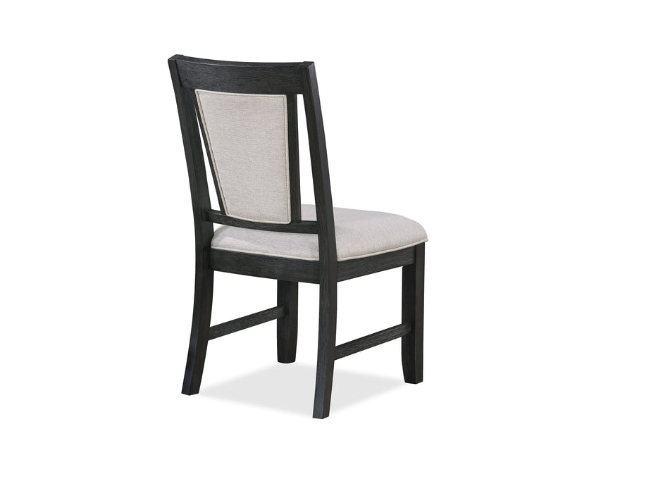 2 Pieces Contemporary Dining Side Chair Upholstered Padded Seat Back Gray Finish Wooden Furniture Dining Room