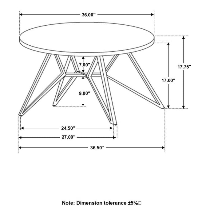 Hadi - Round Coffee Table With Hairpin Legs - Cement And Gunmetal Unique Piece Furniture