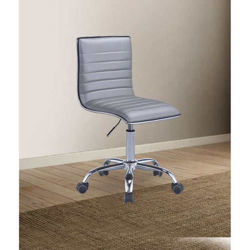 Alessio - Office Chair - Silver PU & Chrome Unique Piece Furniture