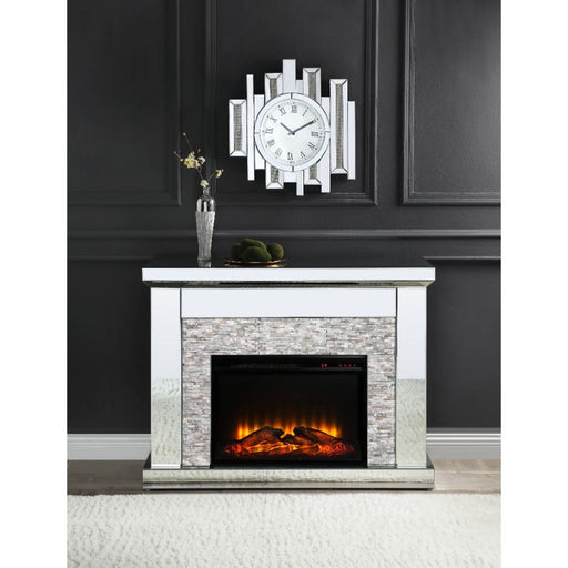 Laksha - Fireplace - Mirrored & Stone Unique Piece Furniture