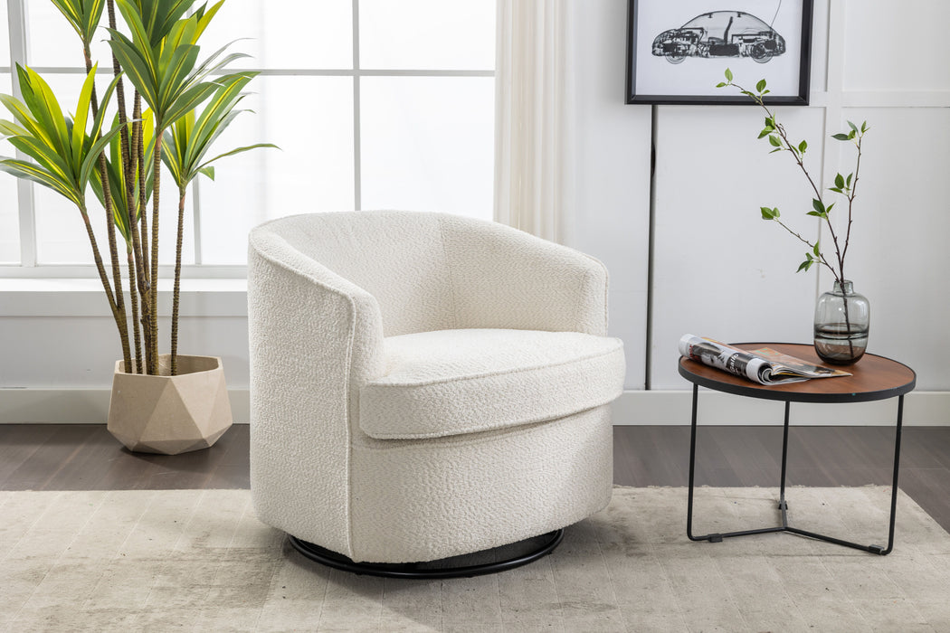 Coolmore Swivel Barrel Chair, Comfy Round Accent Sofa Chair For Living Room, 360 Degree Swivel