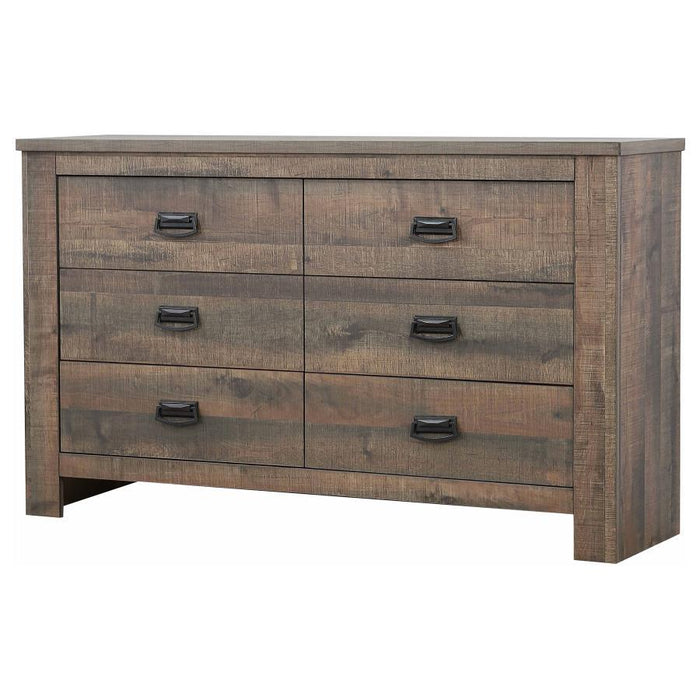 Frederick - 6-Drawer Dresser - Weathered Oak Unique Piece Furniture