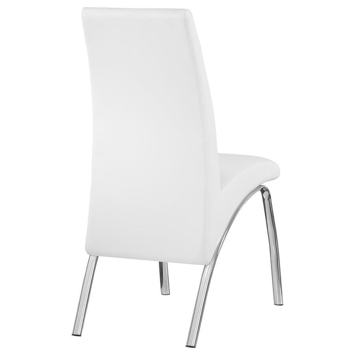 Bishop - Upholstered Side Chairs (Set of 2) - White And Chrome Unique Piece Furniture