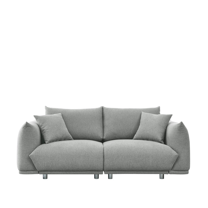 78.8'' Modern Couch For Living Room Sofa, Solid Wood Frame And Stable Metal Legs, 2 Pillows, Sofa Furniture For Apartment