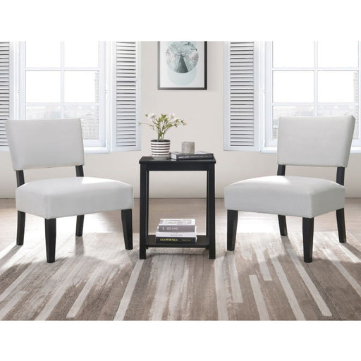 Bryson - Chair & Table - Dove Gray Velvet & Black Unique Piece Furniture