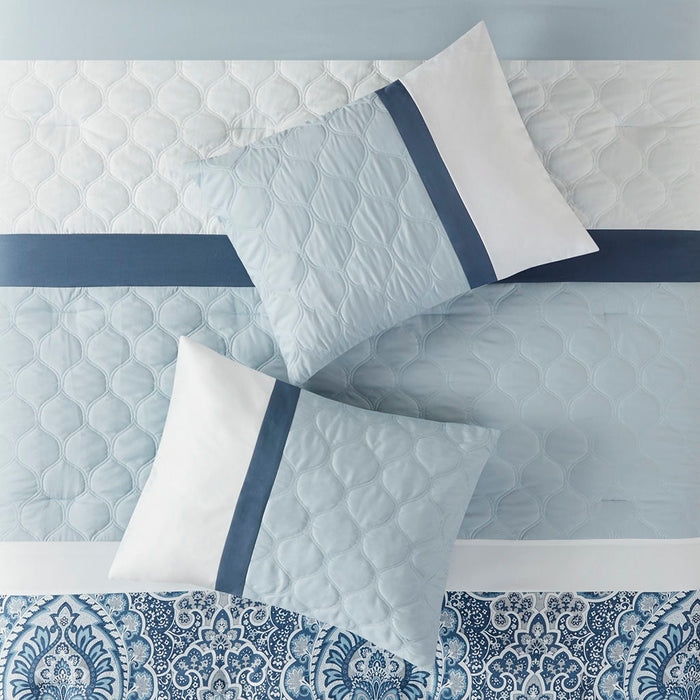 8 Piece Comforter Set In Blue