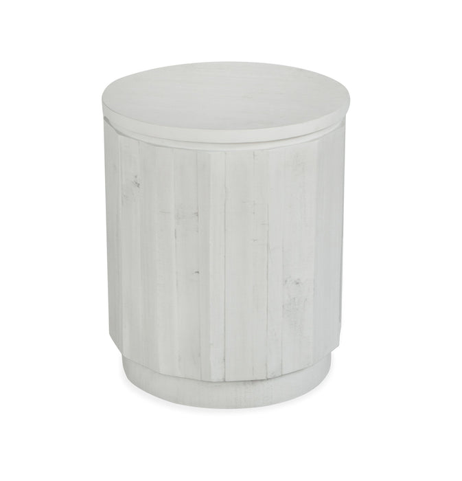Claudette - Round Accent End Table - Alabaster