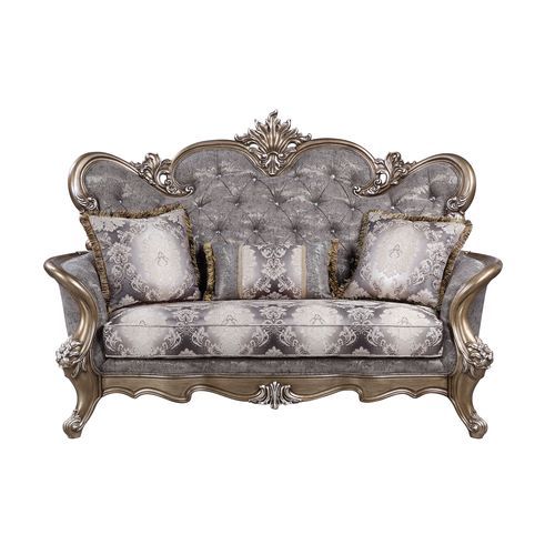 Elozzol - Sofa - Fabric & Antique Bronze Finish Unique Piece Furniture