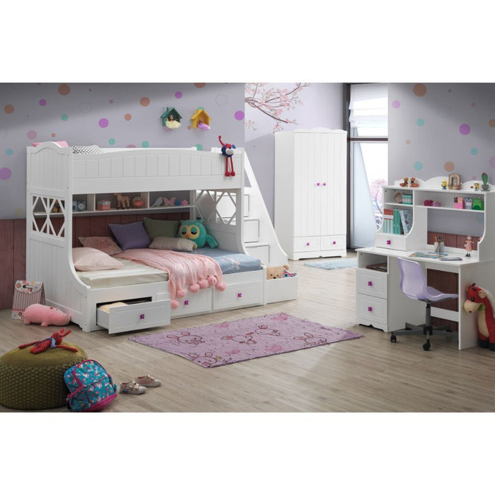 Meyer - Twin Over Full Bunk Bed - White Unique Piece Furniture