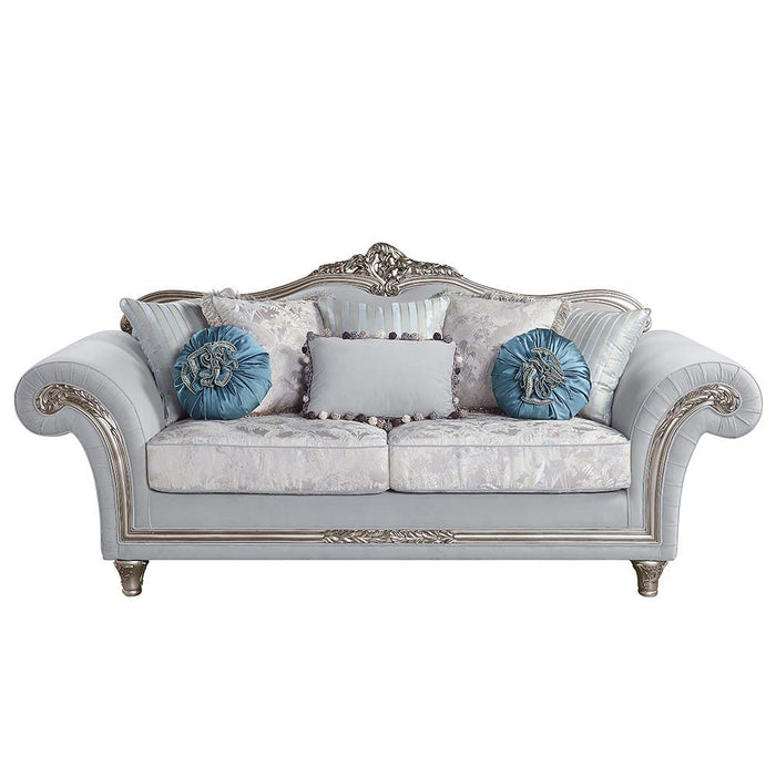 Pelumi - Sofa - Light Gray Linen & Platinum - Finish Unique Piece Furniture