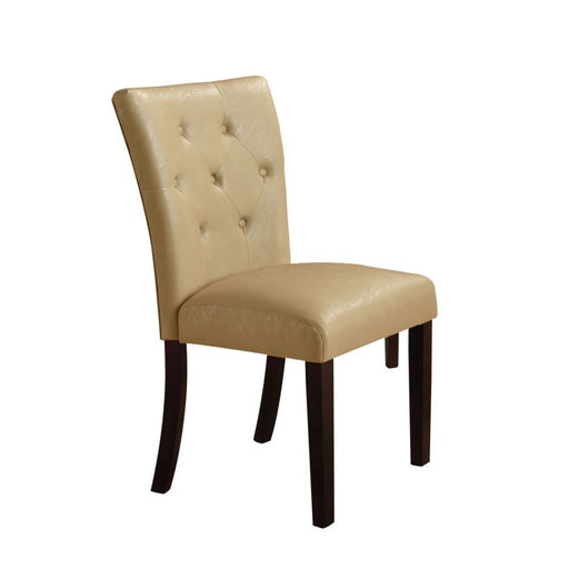 Bethany - Side Chair (Set of 2) - Cream PU & Walnut Unique Piece Furniture