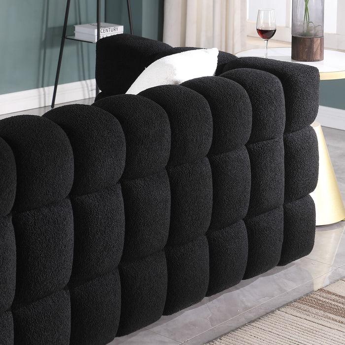 Human Body Structure For Usa People, Marshmallow Sofa, 3 Seater - Black