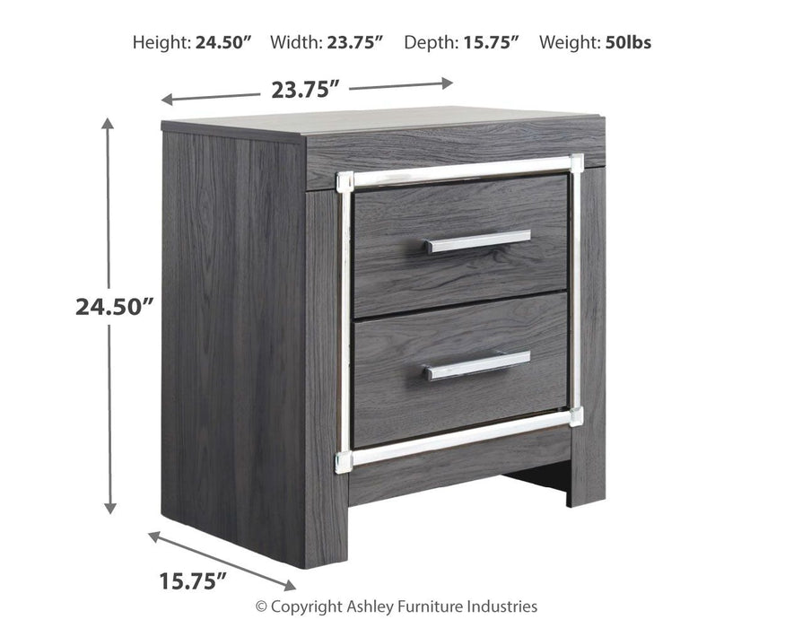 Lodanna - Gray - Two Drawer Night Stand Unique Piece Furniture
