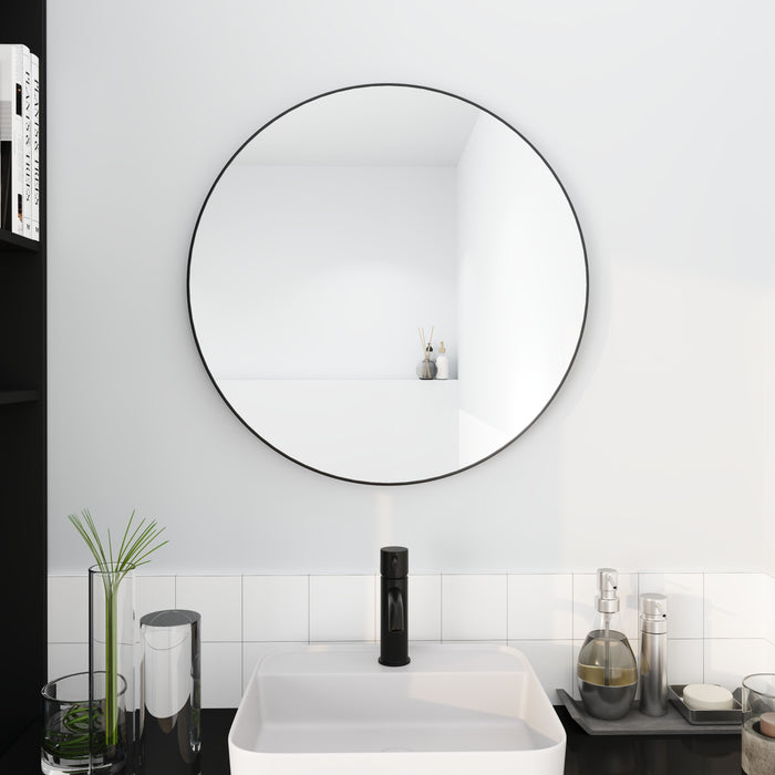 32 X 32" Bathroom Mirror Black Aluminum Frame