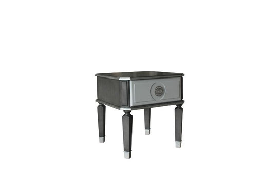 House - Beatrice End Table - Charcoal & Light Gray Finish Unique Piece Furniture