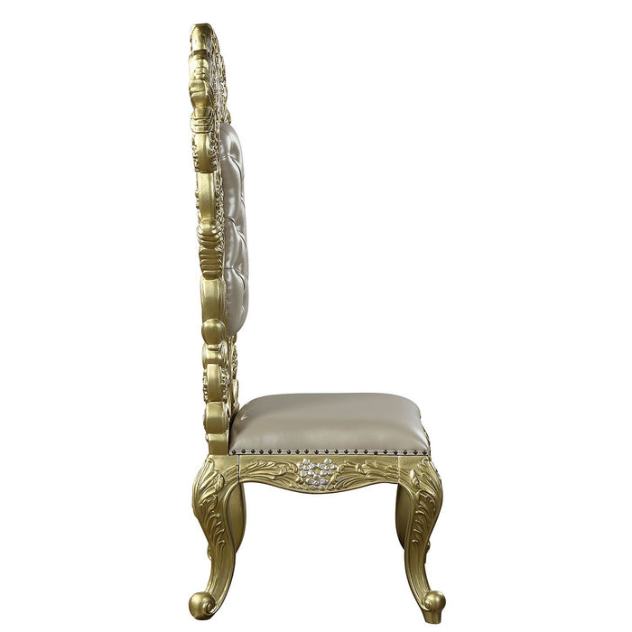 Acme Cabriole Side Chair (Set of 2) Gold Finish