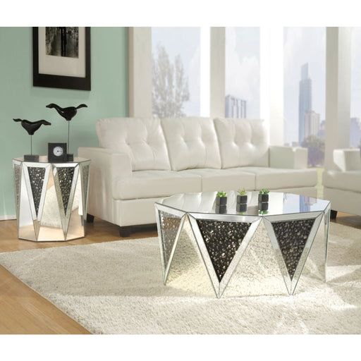 Noor - Coffee Table - Mirrored & Faux Gemstones Unique Piece Furniture
