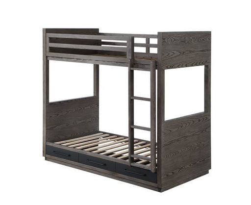 Estevon - Bunk Bed - Gray Oak Finish Unique Piece Furniture