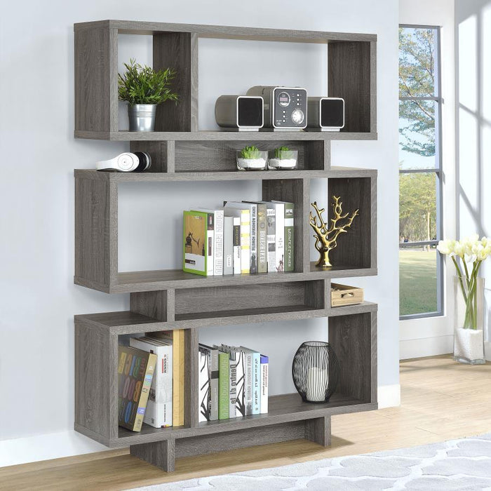 Reid - 4-Tier Open Back Bookcase Unique Piece Furniture
