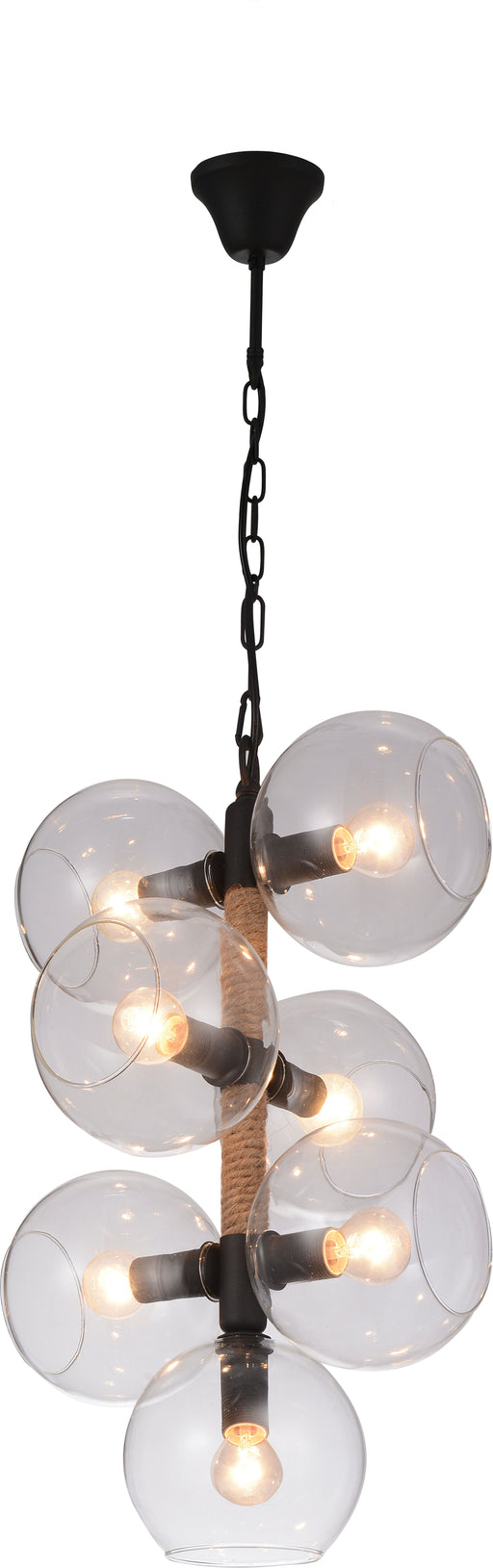 Okee - Ceiling Lamp - Black Satin & Amber Glass Unique Piece Furniture