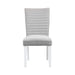Elizaveta - Side Chair (Set of 2) - Gray Velvet, Faux Crystal Diamonds &White High Gloss Finish Unique Piece Furniture