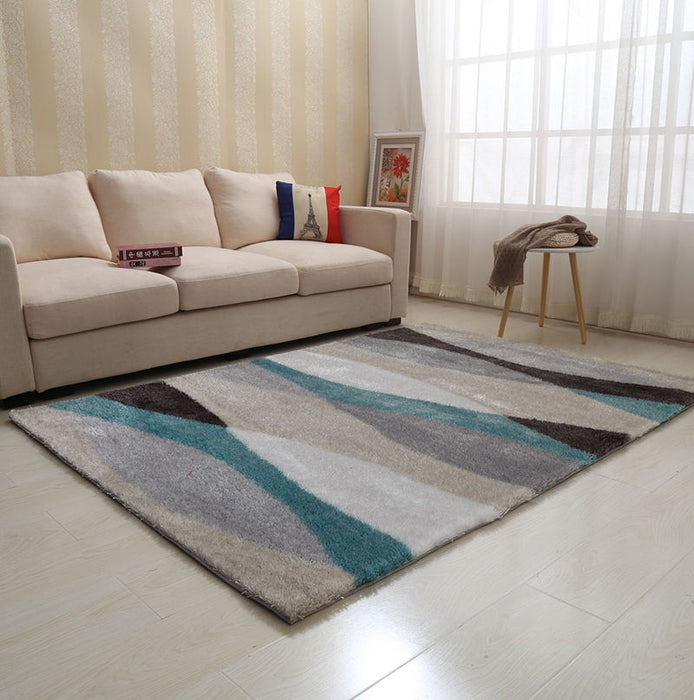 Aria Collection, Soft Pile Hand Tufted Shag Area Rug - Gray