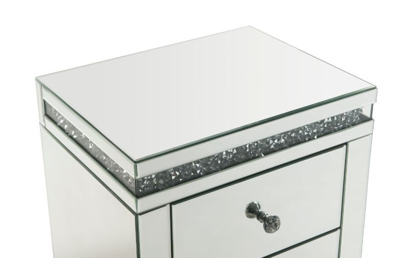 Noralie - Accent Table - Mirroed & Faux Diamonds Unique Piece Furniture