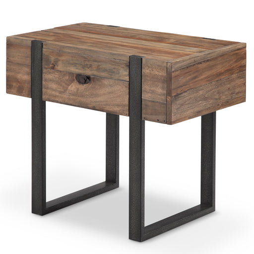 Prescott - Modern Reclaimed Wood Chairside End Table - Rustic Honey Unique Piece Furniture