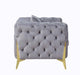 Jelanea - Chair - Gray Velvet & Gold Finish Unique Piece Furniture