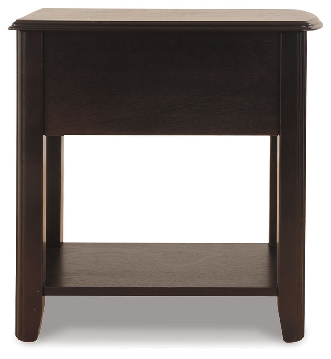Breegin - Almost Black - Chair Side End Table Unique Piece Furniture