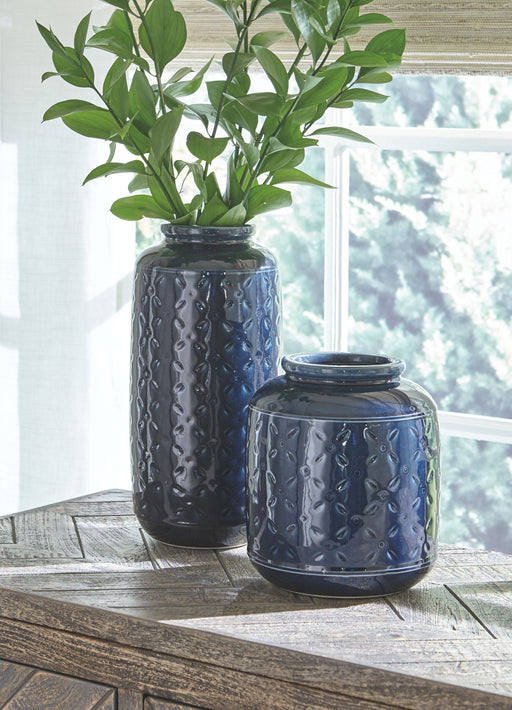 Marenda - Navy Blue - Vase Set (Set of 2) Unique Piece Furniture