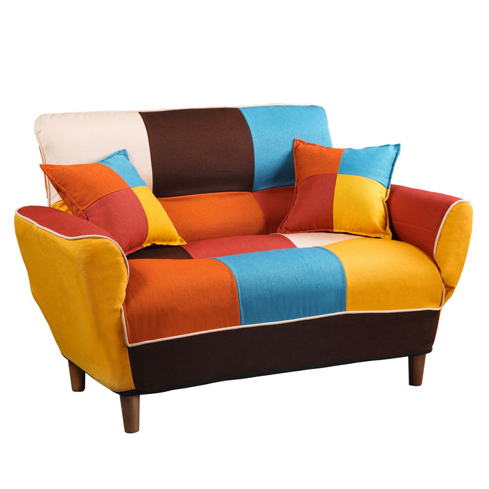 U_Style Small Space Colorful Sleeper Sofa, Solid Wood Legs