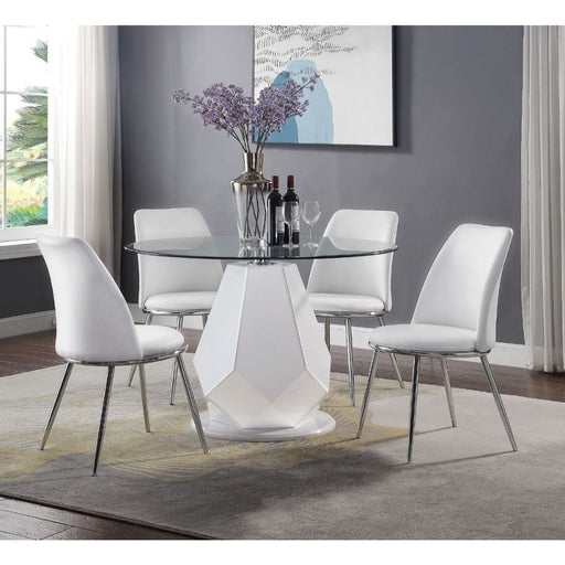 Weizor - Side Chair (Set of 2) - White PU & Chrome Unique Piece Furniture