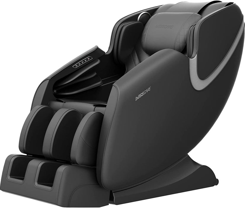 Bosscare Massage Chair Recliner With Zero Gravity Airbag Massage Bluetooth Speaker Foot Roller - Black - Leather