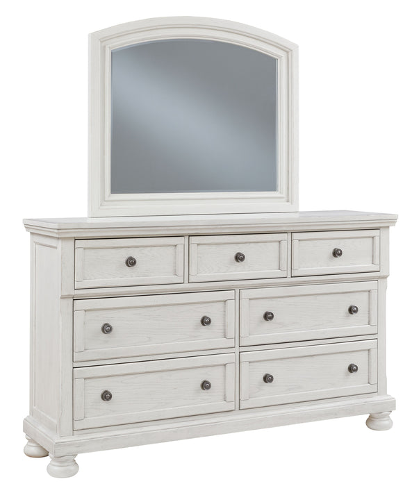 Robbinsdale - Antique White - Dresser, Mirror Unique Piece Furniture