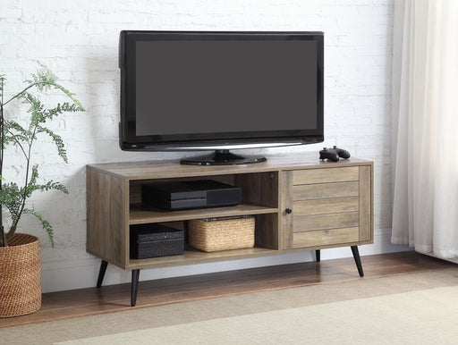 Baina II - TV Stand - Rustic Oak & Black Finish Unique Piece Furniture