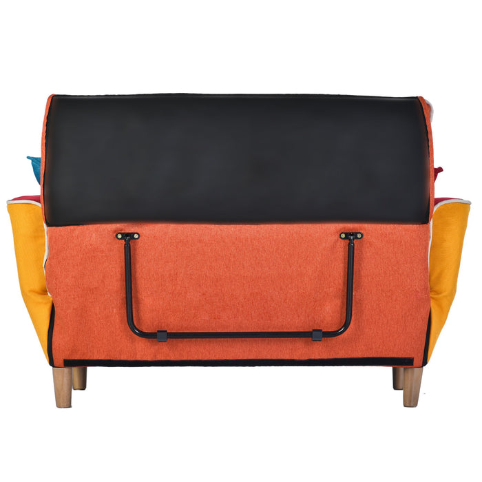 U_Style Small Space Colorful Sleeper Sofa, Solid Wood Legs