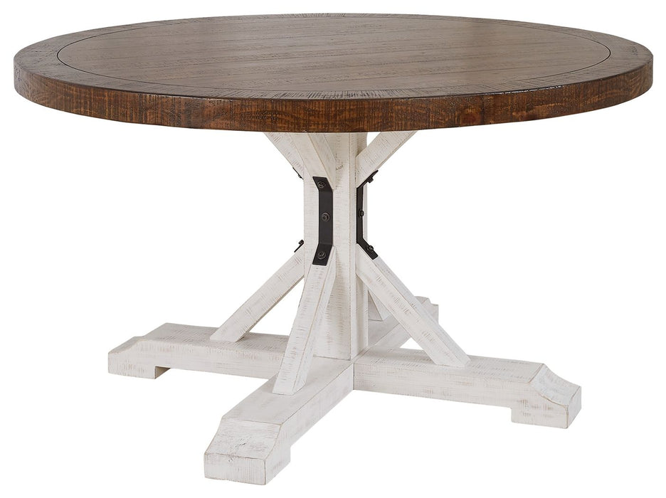 Valebeck - White / Brown - Dining Table Unique Piece Furniture