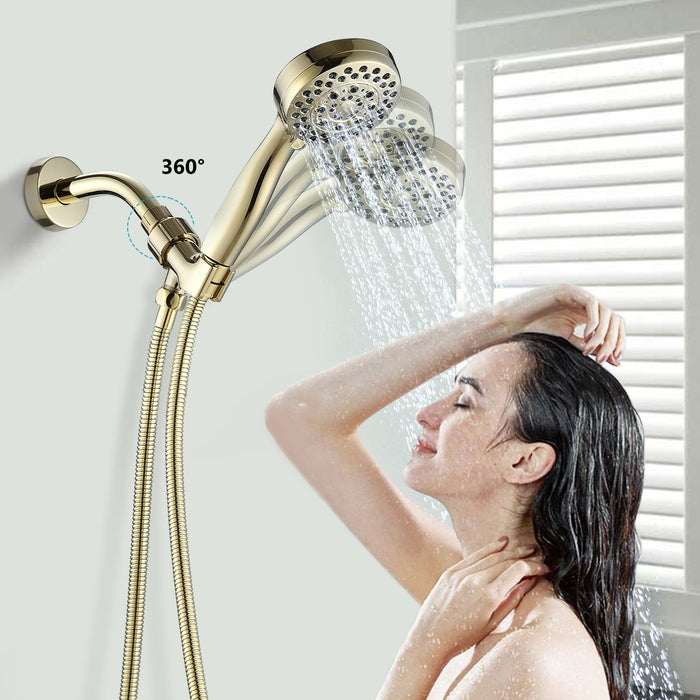 Handheld Shower Head With Hose High Pressure Shower Heads, Gold