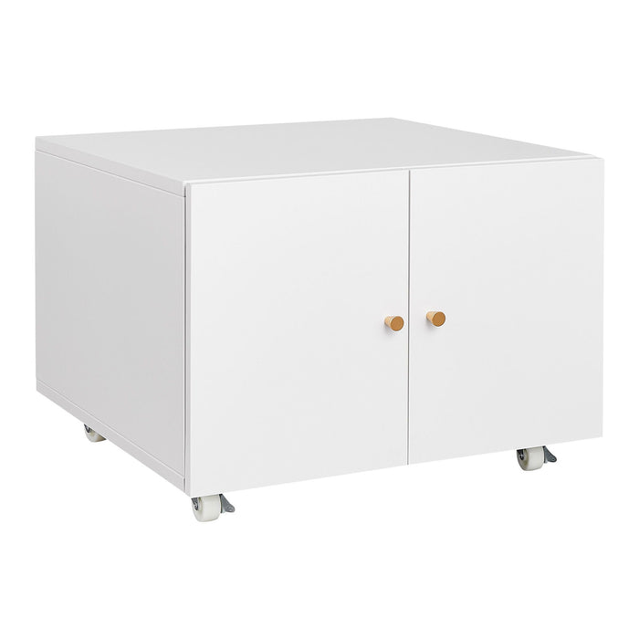 Office Furniture Copier Cabinet White 2 Door Steel Copier Stand Mobile Pedestal File Printer Stand - White
