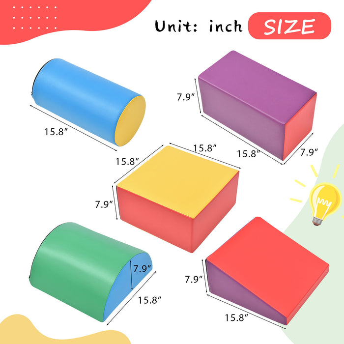 Soft Climb And Crawl Foam Playset, Safe Soft Foam Nugget Shapes Block For Infants, Preschools, Toddlers, Kids Crawling And Climbing Indoor Active Stacking Play Structuretx