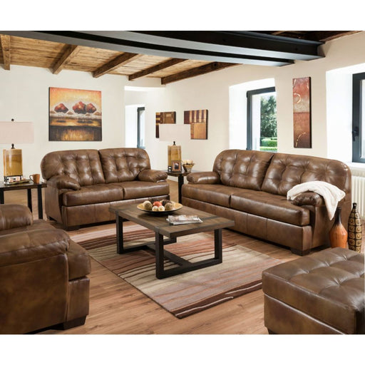 Saturio - Sofa - 2-Tone Brown Top Grain Leather Match Unique Piece Furniture