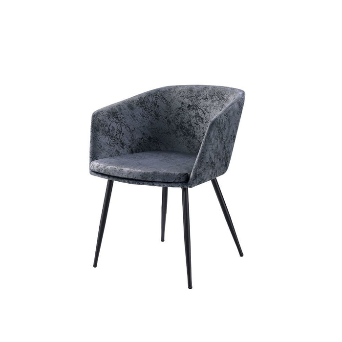 Taigi - Chair & Table - Gray Velvet & Black Unique Piece Furniture