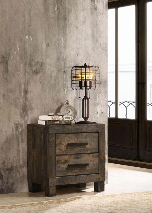 Woodmont - 2-Drawer NightStand - Rustic Golden Brown Unique Piece Furniture
