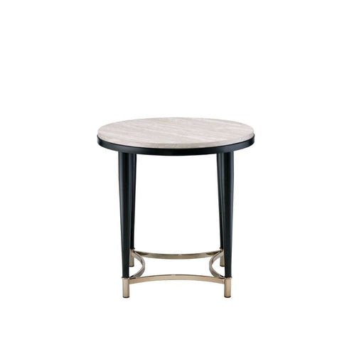 Ayser - End Table - White Washed & Black Unique Piece Furniture