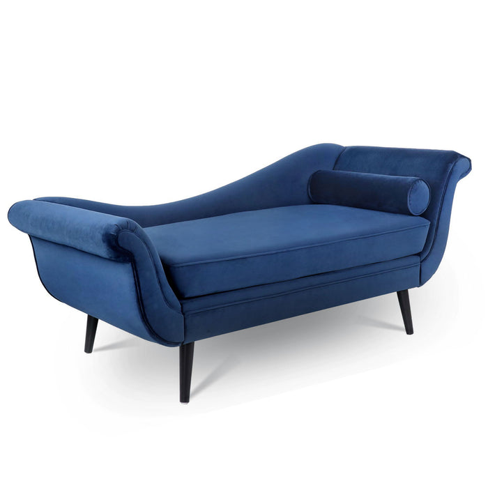 Chaise Lounge With Scroll Arm - Blue