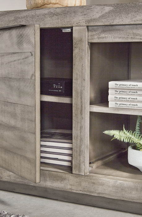 Naydell - Gray - Xl TV Stand W/Fireplace Option Unique Piece Furniture